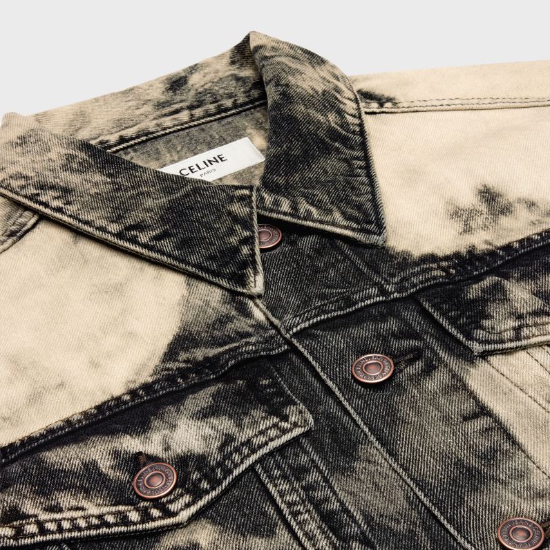 Σακάκι trucker σε σχήμα v σε τζιν άνδρες CELINE 640PT1990 ενδύματα πλύσιμο harris