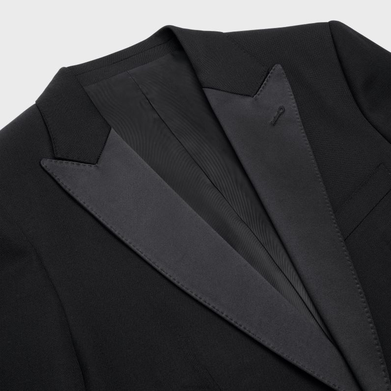 κλασικό σακάκι tux σε grain de poudre άνδρες CELINE 640PT1881 ενδύματα μαύρος