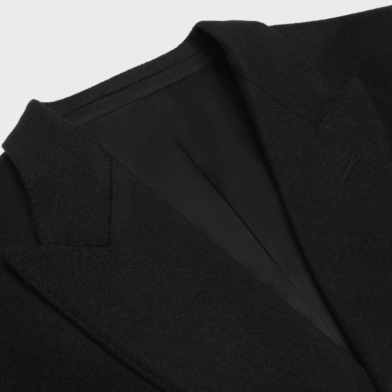 κλασικό παλτό από μάλλινο ύφασμα άνδρες CELINE 640PT1858 ενδύματα μαύρος