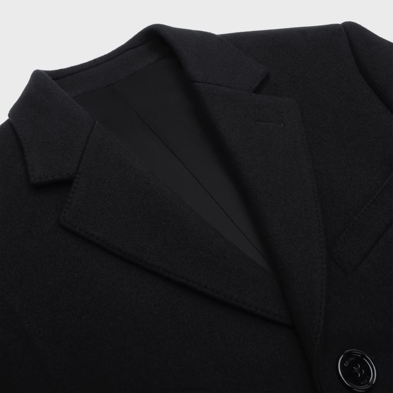 κουτί παλτό σε τσόχα άνδρες CELINE 640PT1862 ενδύματα μαύρος