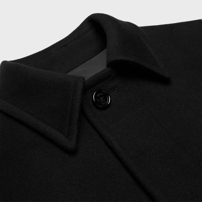 Παλτό mac από μαλλί κασμίρ διπλής όψης άνδρες CELINE 640PT1859 ενδύματα μαύρος