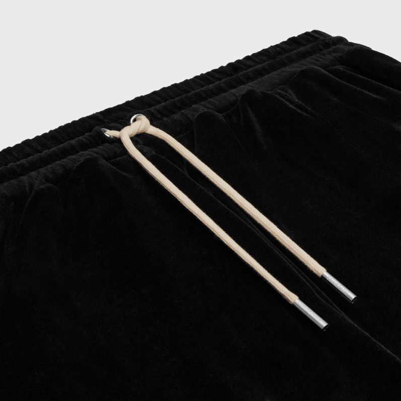 παντελόνι αθλητικής φόρμας σε βελούδινη φανέλα άνδρες CELINE 640PT1826 ενδύματα μαύρο άσπρο