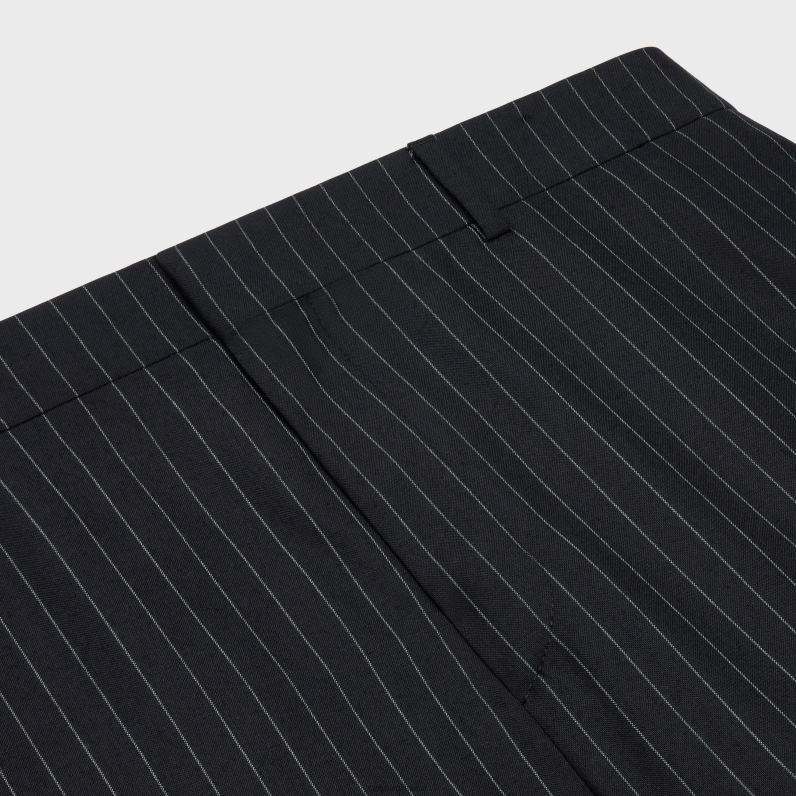 ίσιο παντελόνι σε ριγέ μαλλί άνδρες CELINE 640PT1891 ενδύματα noir/craie