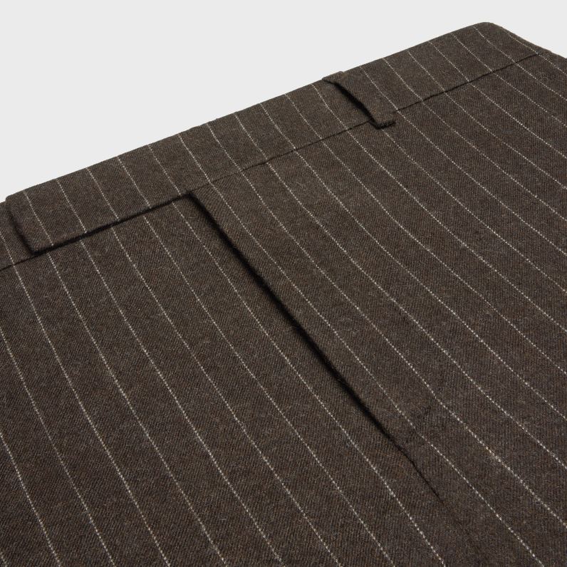 φαρδύ παντελόνι σε ριγέ φανέλα άνδρες CELINE 640PT1894 ενδύματα maron/craie