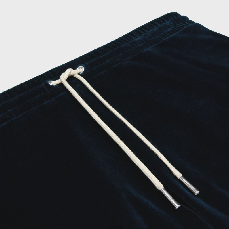 παντελόνι αθλητικής φόρμας σε βελούδινη φανέλα άνδρες CELINE 640PT2013 ενδύματα μεσάνυχτα/εκρού