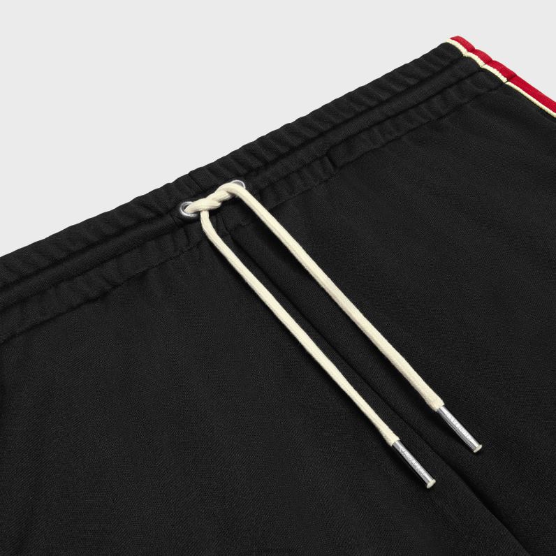 παντελόνι αθλητικής φόρμας σε διπλή φανέλα άνδρες CELINE 640PT2015 ενδύματα μαύρο/σκουριά/εκρού