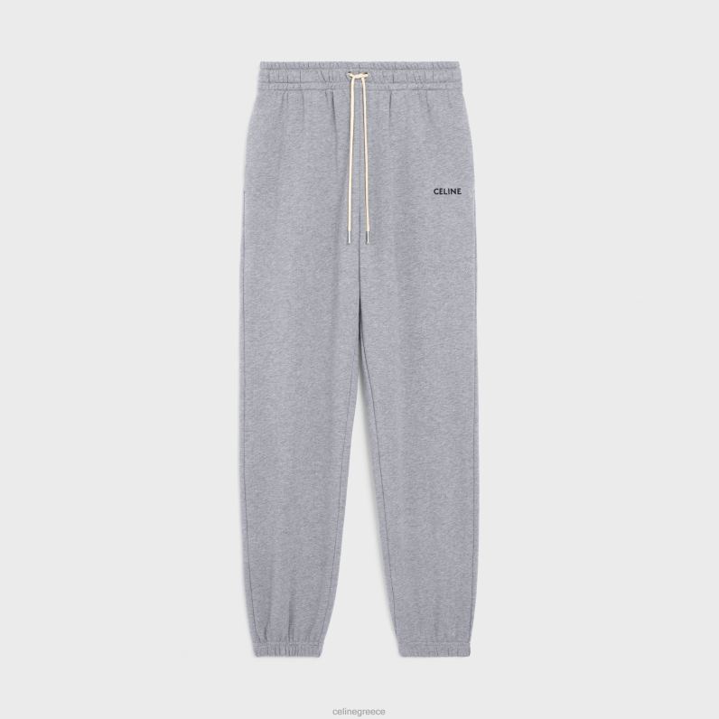 -κεντητό παντελόνι από βαμβάκι άνδρες CELINE 640PT2020 ενδύματα γκρι/μαύρο