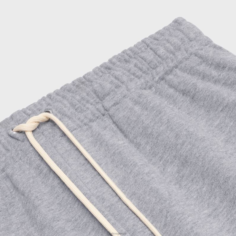 -κεντητό παντελόνι από βαμβάκι άνδρες CELINE 640PT2020 ενδύματα γκρι/μαύρο