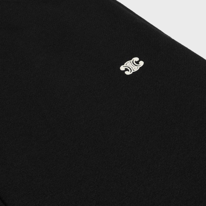 παντελόνι πίστας triomphe από βαμβάκι και κασμίρ άνδρες CELINE 640PT2018 ενδύματα μαύρο άσπρο