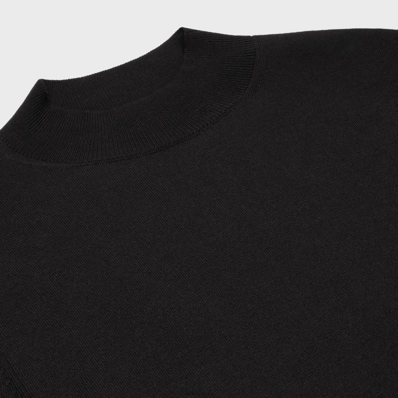 όρθιο πουλόβερ με γιακά από βαμβάκι μερίνο άνδρες CELINE 640PT1973 ενδύματα μαύρος