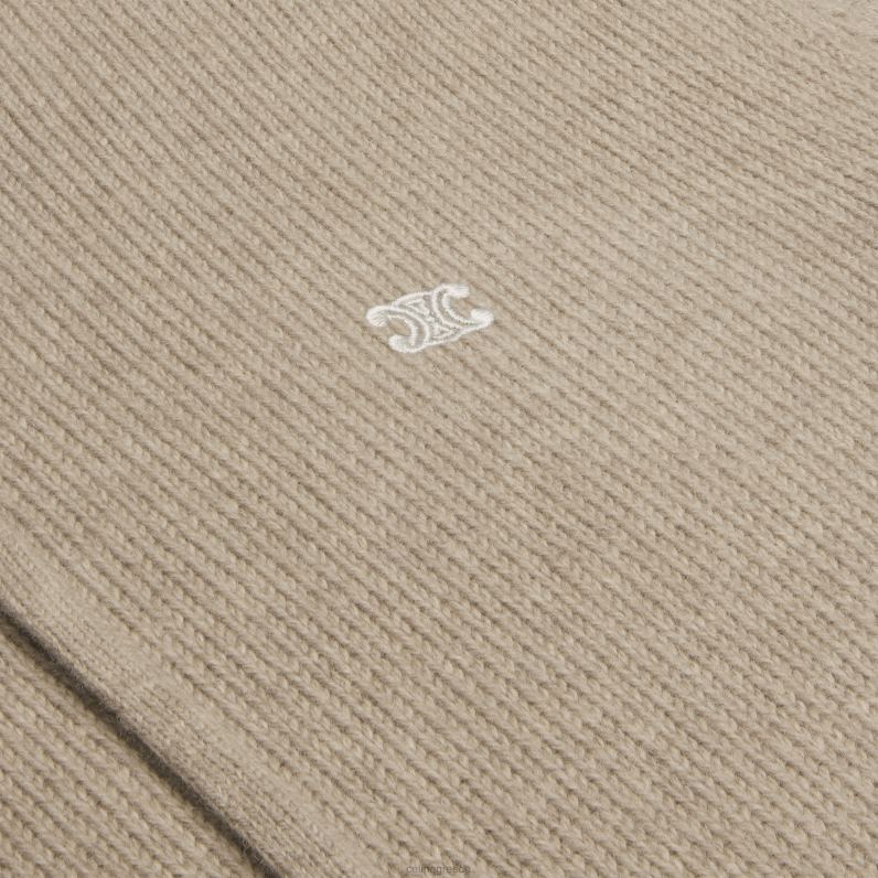 πουλόβερ με κουκούλα triomphe από μαλλί & κασμίρ άνδρες CELINE 640PT1803 ενδύματα άμμος