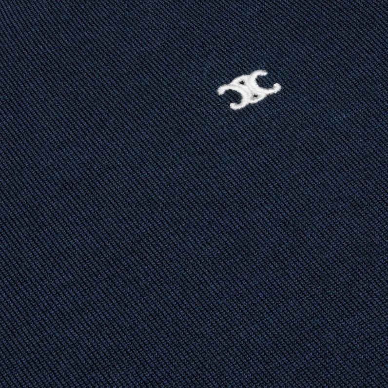 πουλόβερ triomphe με λαιμόκοψη από μαλλί άνδρες CELINE 640PT1964 ενδύματα ΠΟΛΕΜΙΚΟ ΝΑΥΤΙΚΟ