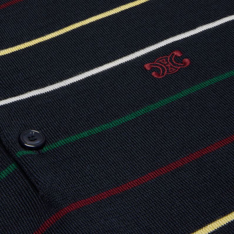 ριγέ triomphe polo από λεπτό μαλλί άνδρες CELINE 640PT1978 ενδύματα ναυτικό/πολύχρωμο