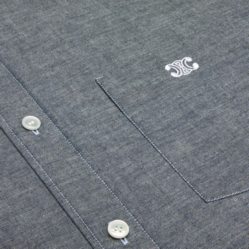 φαρδύ πουκάμισο από ελαφρύ βαμβακερό σαμπρέ άνδρες CELINE 640PT1798 ενδύματα bleu indigo/craie