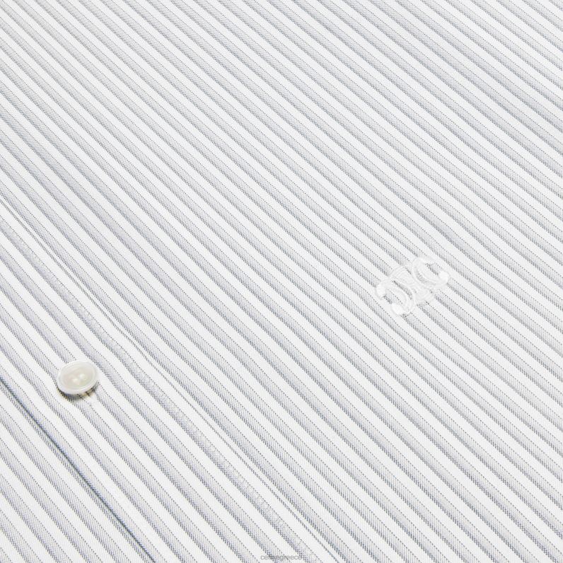 φαρδύ καρνάμπι πουκάμισο σε ριγέ μετάξι άνδρες CELINE 640PT1909 ενδύματα craie/quartz/gris