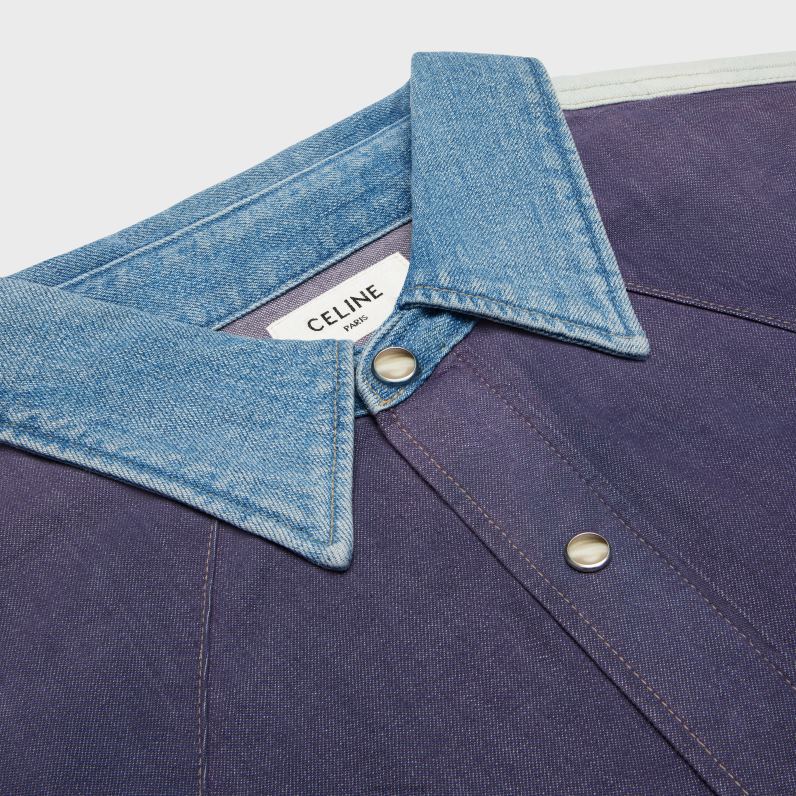 δυτικό πουκάμισο σε τζιν άνδρες CELINE 640PT1991 ενδύματα πλύσιμο επίδειξης