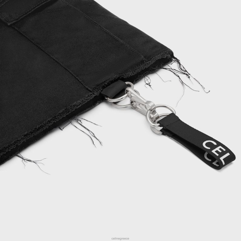 σορτς με τιράντες από βαμβάκι άνδρες CELINE 640PT2021 ενδύματα μαύρος