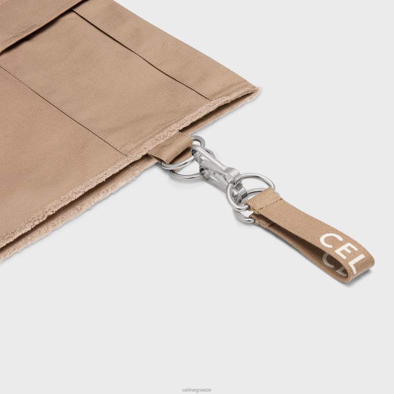 σορτς με τιράντες από βαμβακερό λινό άνδρες CELINE 640PT2022 ενδύματα μπεζ