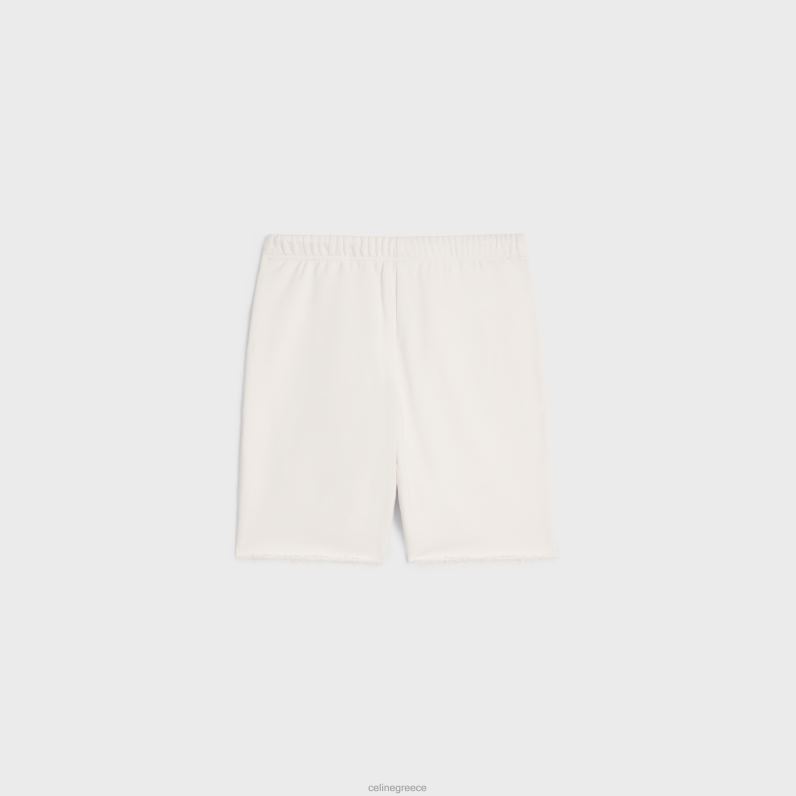 κεντημένο σορτς από βαμβακερό φλις άνδρες CELINE 640PT2028 ενδύματα κρεμ/μαύρο