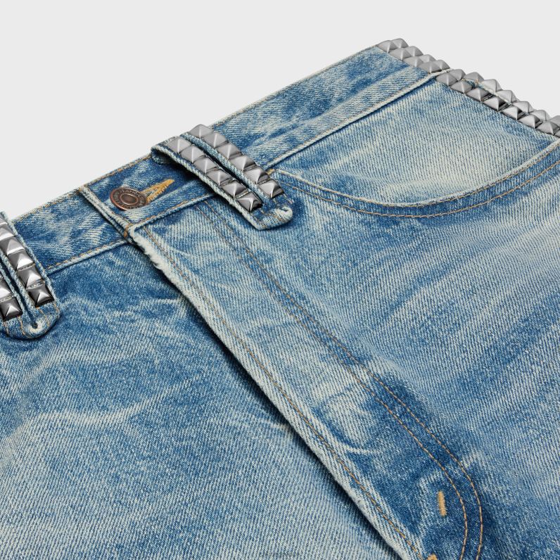 Wesley σορτς με καρφιά σε τζιν άνδρες CELINE 640PT2009 ενδύματα πλύσιμο ζούμα