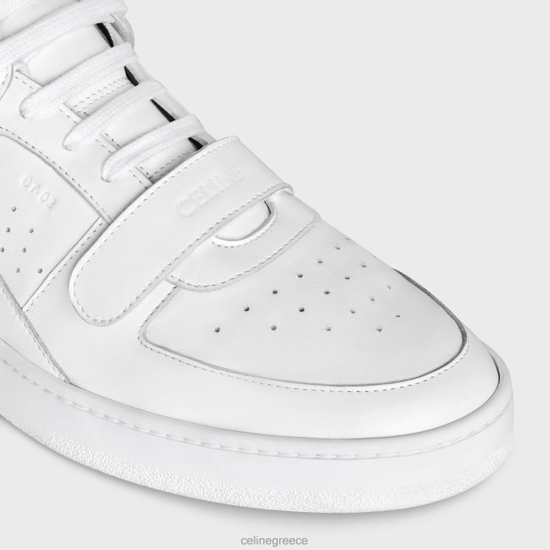 ct-02 μεσαίο sneaker με velcro σε δέρμα μοσχαριού άνδρες CELINE 640PT2051 είδη υπόδησης οπτικό λευκό/μαύρο