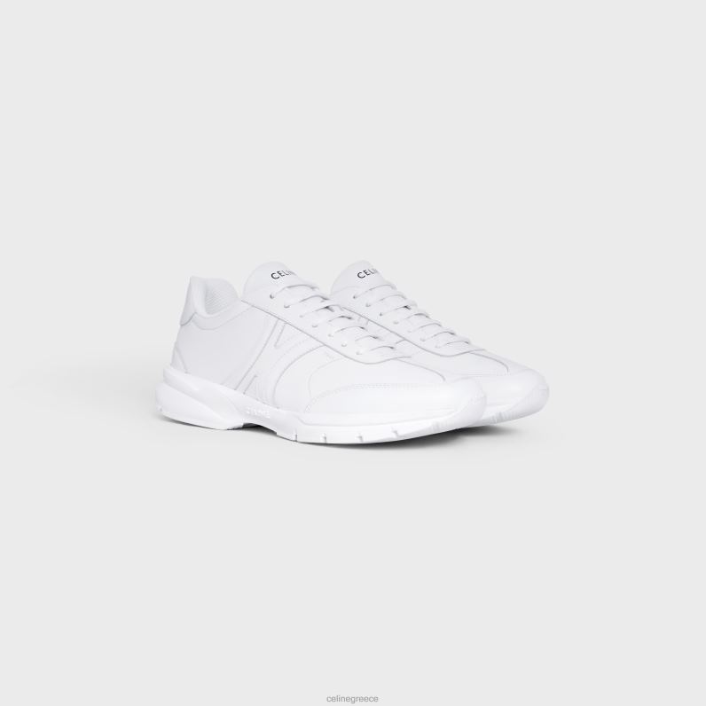 runner cr-01 χαμηλό sneaker με κορδόνια από δέρμα μοσχαριού άνδρες CELINE 640PT2030 είδη υπόδησης οπτικό λευκό