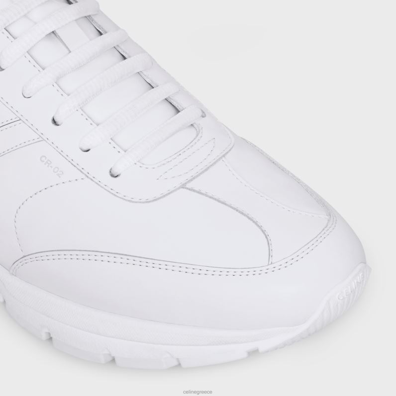 runner cr-02 sneaker με χαμηλό κορδόνι από δέρμα μοσχαριού άνδρες CELINE 640PT2029 είδη υπόδησης οπτικό λευκό/μαύρο