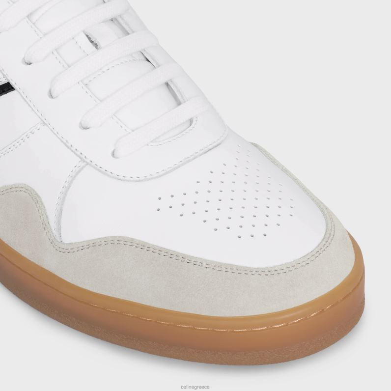αθλητικό sneaker με χαμηλό κορδόνι σε δέρμα μοσχαριού σουέτ και δέρμα μοσχαριού άνδρες CELINE 640PT2033 είδη υπόδησης οπτικό λευκό/γκρι/μαύρο/μπεζ