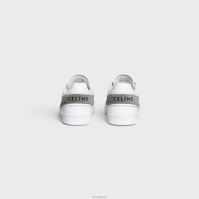 αθλητικό sneaker με χαμηλό κορδόνι σε δέρμα μοσχαριού σουέτ και δέρμα μοσχαριού άνδρες CELINE 640PT2041 είδη υπόδησης γκρι/οπτικά λευκό