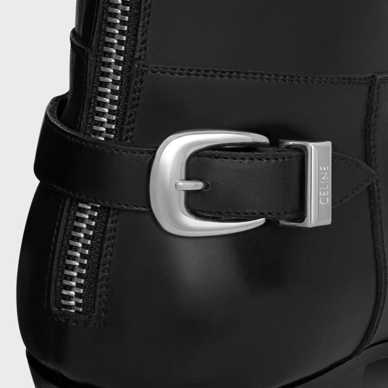 Μπότα με φερμουάρ πίσω αγκράφα φαρμακείου σε γυαλιστερό δέρμα μοσχαριού άνδρες CELINE 640PT2036 είδη υπόδησης μαύρος