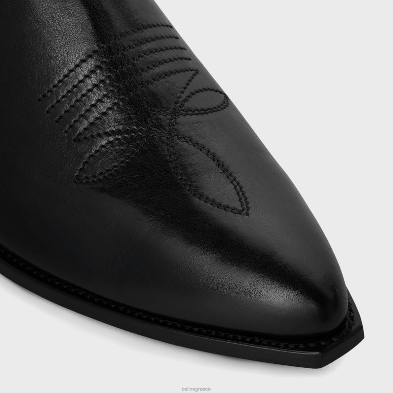 δυτικές μπότες με φερμουάρ από δέρμα μοσχαριού άνδρες CELINE 640PT2061 είδη υπόδησης μαύρος