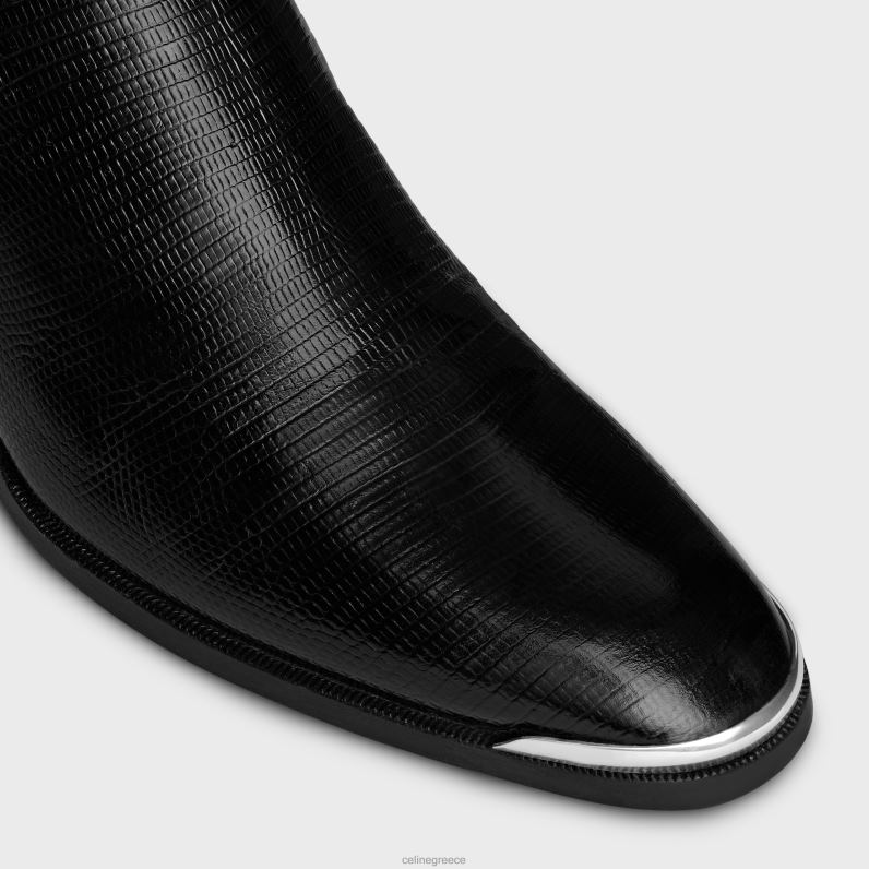 δυτική μπότα chelsea isaac με λουρί και μεταλλική μύτη από δέρμα μοσχαριού με στάμπα tejus άνδρες CELINE 640PT2056 είδη υπόδησης μαύρος