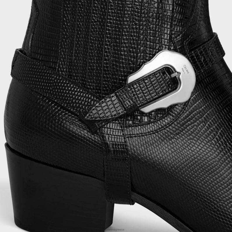 δυτική μπότα chelsea isaac με λουρί και μεταλλική μύτη από δέρμα μοσχαριού με στάμπα tejus άνδρες CELINE 640PT2056 είδη υπόδησης μαύρος