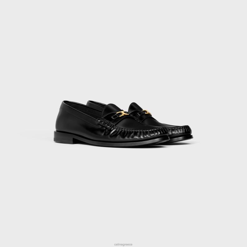loafer luco triomphe σε γυαλισμένο δέρμα ταύρου άνδρες CELINE 640PT2066 είδη υπόδησης μαύρος