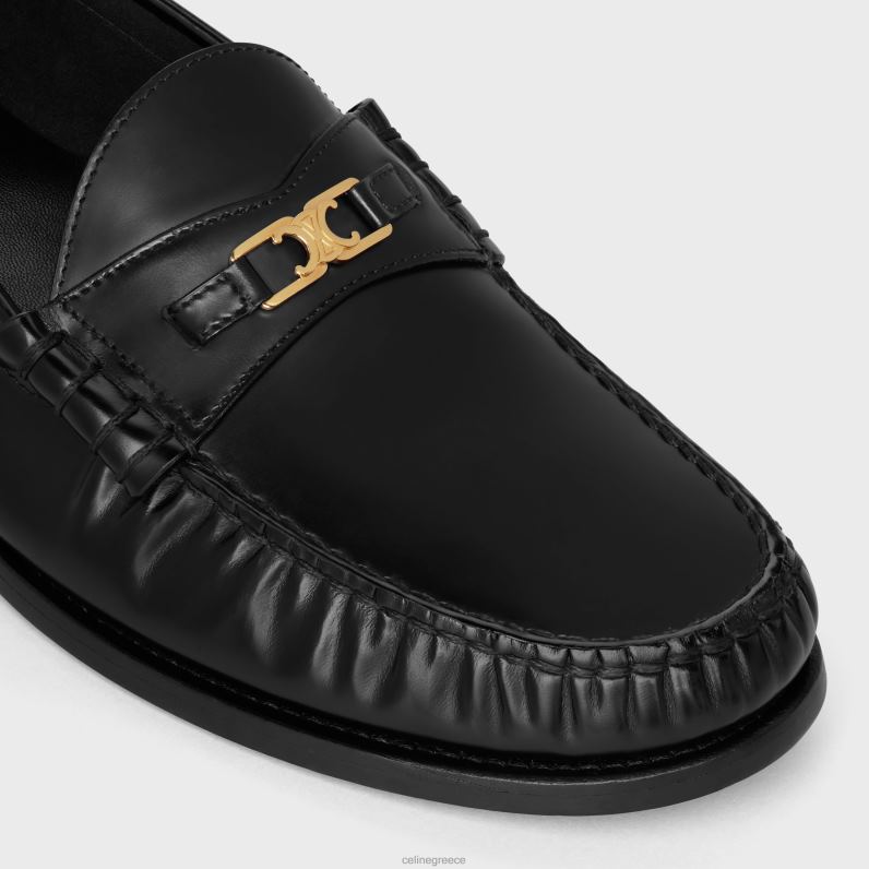 loafer luco triomphe σε γυαλισμένο δέρμα ταύρου άνδρες CELINE 640PT2066 είδη υπόδησης μαύρος