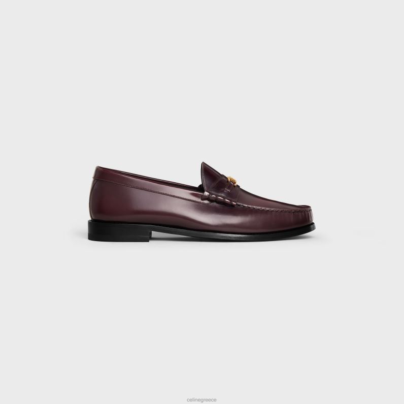 loafer luco triomphe σε γυαλισμένο δέρμα ταύρου άνδρες CELINE 640PT2067 είδη υπόδησης Βουργουνδία