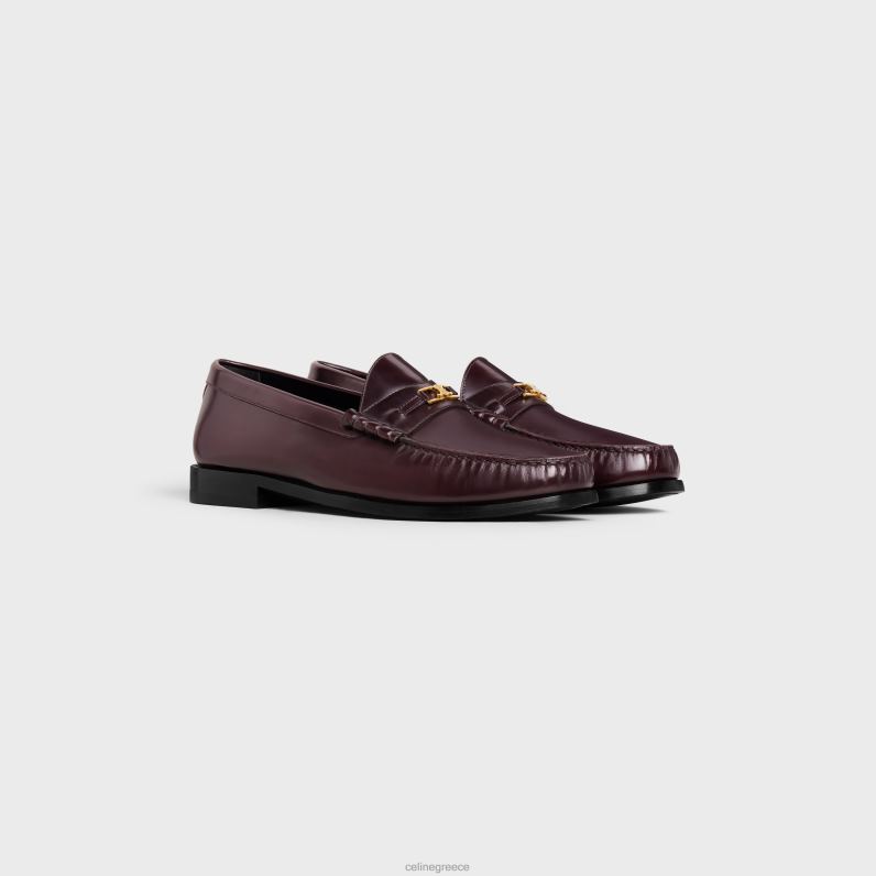 loafer luco triomphe σε γυαλισμένο δέρμα ταύρου άνδρες CELINE 640PT2067 είδη υπόδησης Βουργουνδία