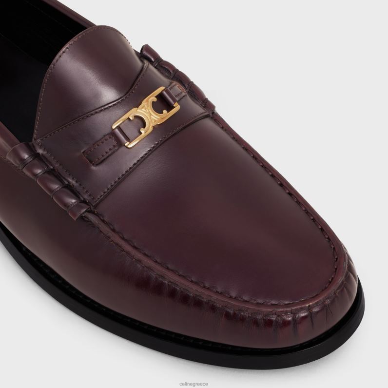loafer luco triomphe σε γυαλισμένο δέρμα ταύρου άνδρες CELINE 640PT2067 είδη υπόδησης Βουργουνδία