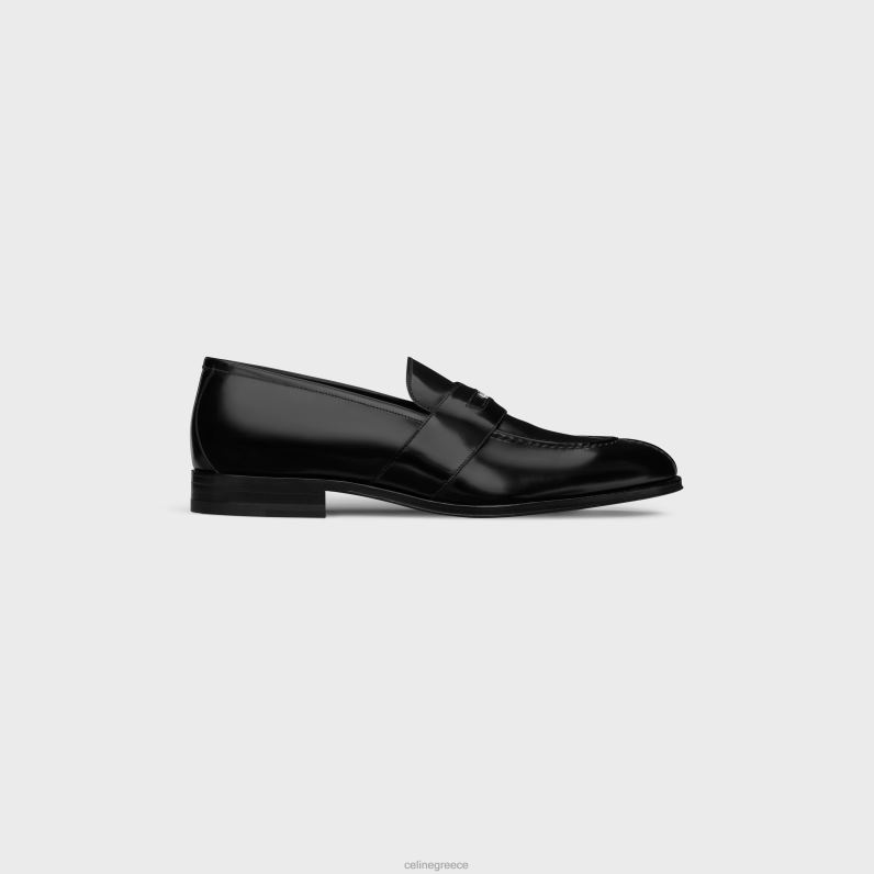 loafer malaquais penny triomphe σε γυαλισμένο δέρμα ταύρου άνδρες CELINE 640PT2039 είδη υπόδησης μαύρος