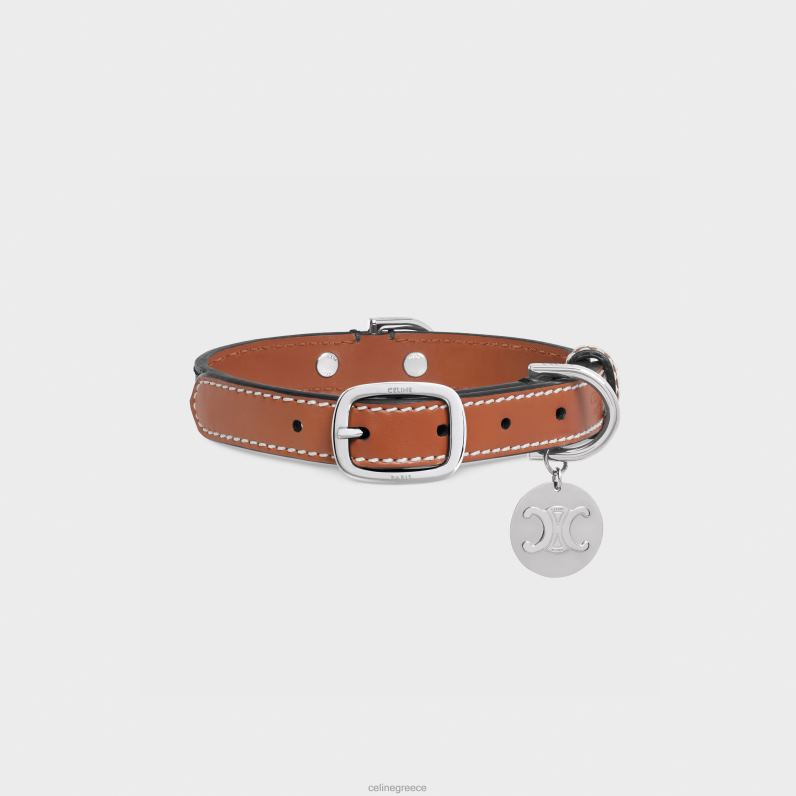 μικρό λεπτό κολάρο σκύλου σε καμβά triomphe & δέρμα μοσχαριού άνδρες CELINE 640PT1765 αξεσουάρ βυρσοδέψω